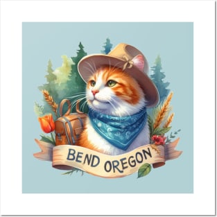 Bend Oregon Hiking Cat Posters and Art